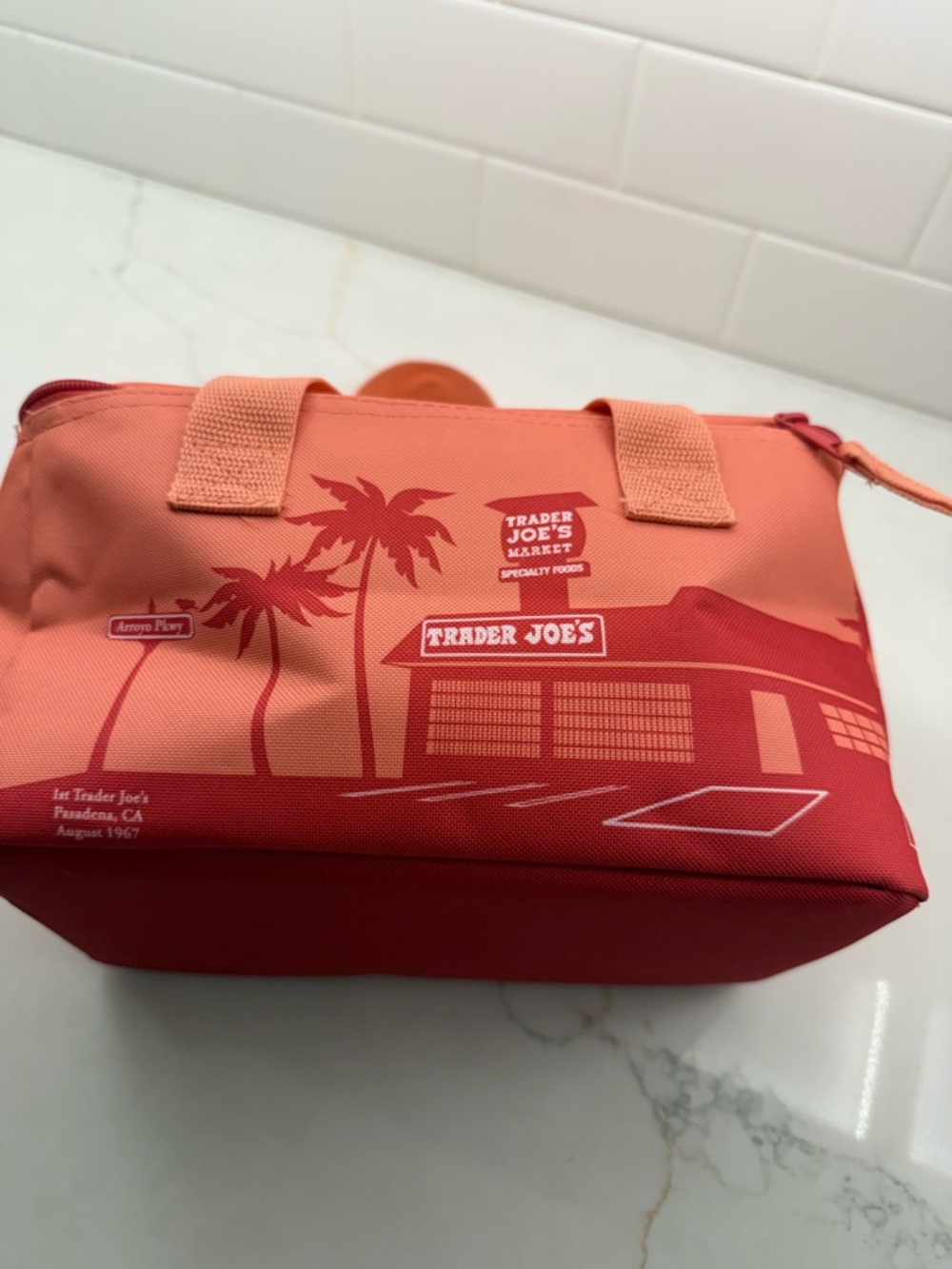 Trader Joe’s mini cooler bag coral - Picture 3 of 3